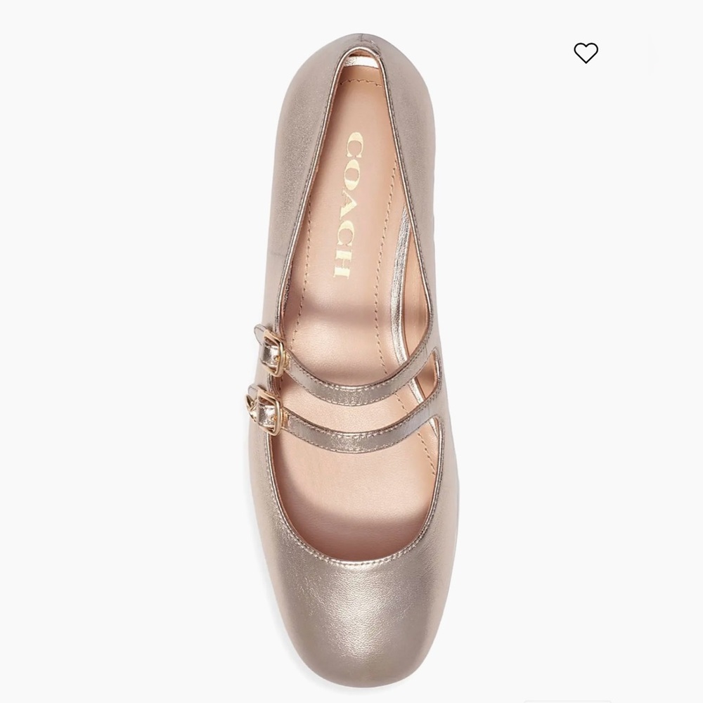 COACH Whitley Metallic Leather Mary Janes